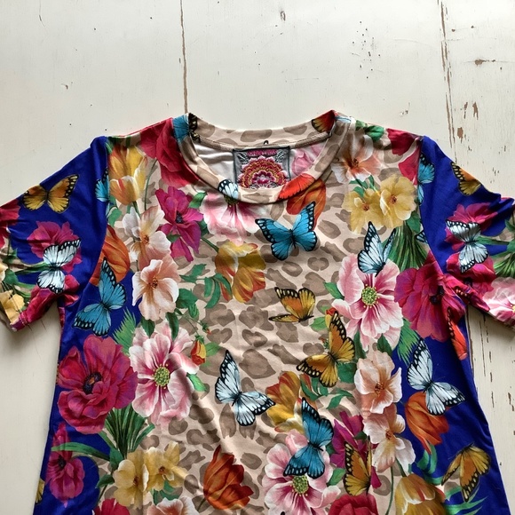 NWT Johnny Was Mayflower Butterflies Floral Swing Tee Size XS - Picture 6 of 7